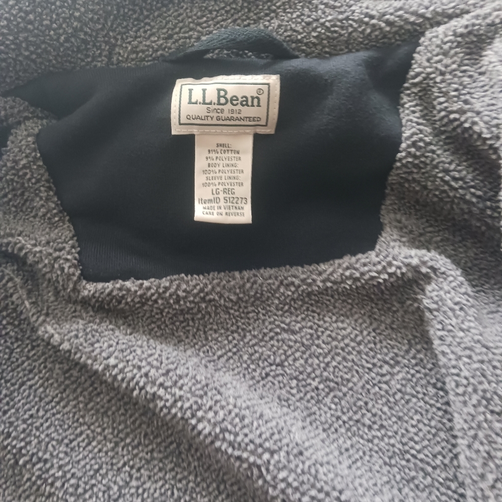 mens large ll bean sherpa lined hoodie